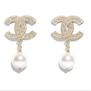 Chanel Earrings Dangle Pearl